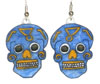 Hockey Blue skulls earrings